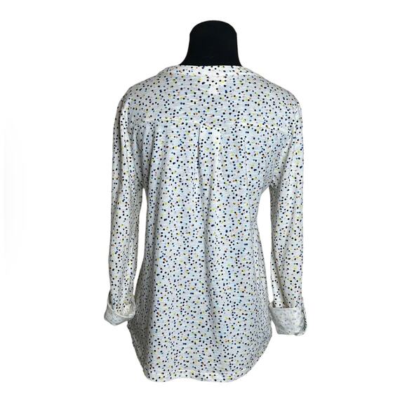 Style & Co cream confetti print long sleeves top size PM - Picture 2 of 9